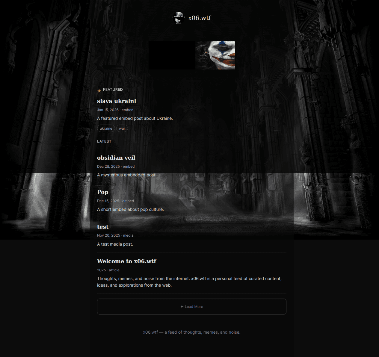x06.wtf v1 — Sanity-powered content feed